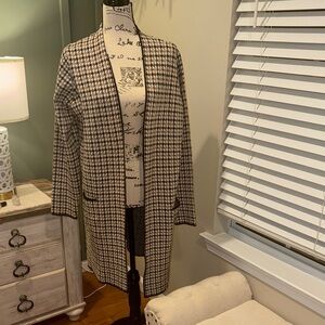 Nine West Houndstooth Open Front Cardigan